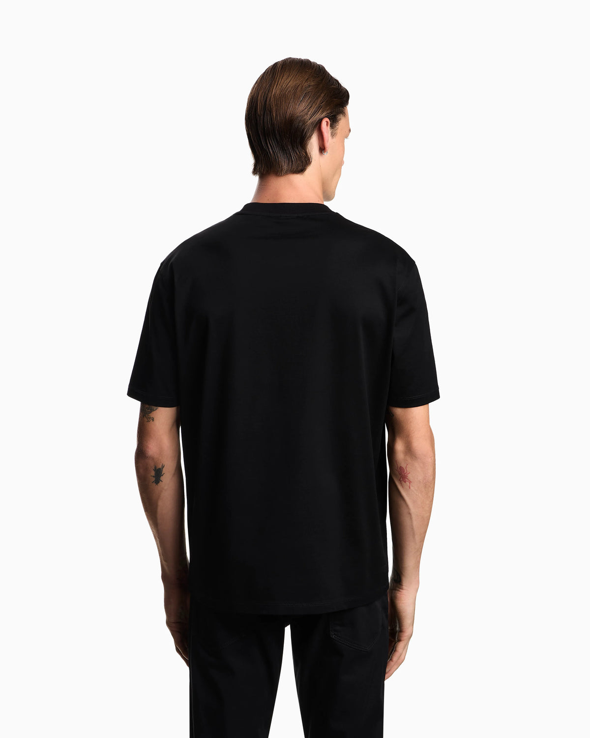 Intarsia jersey t-shirt in pure cotton with logo Essential