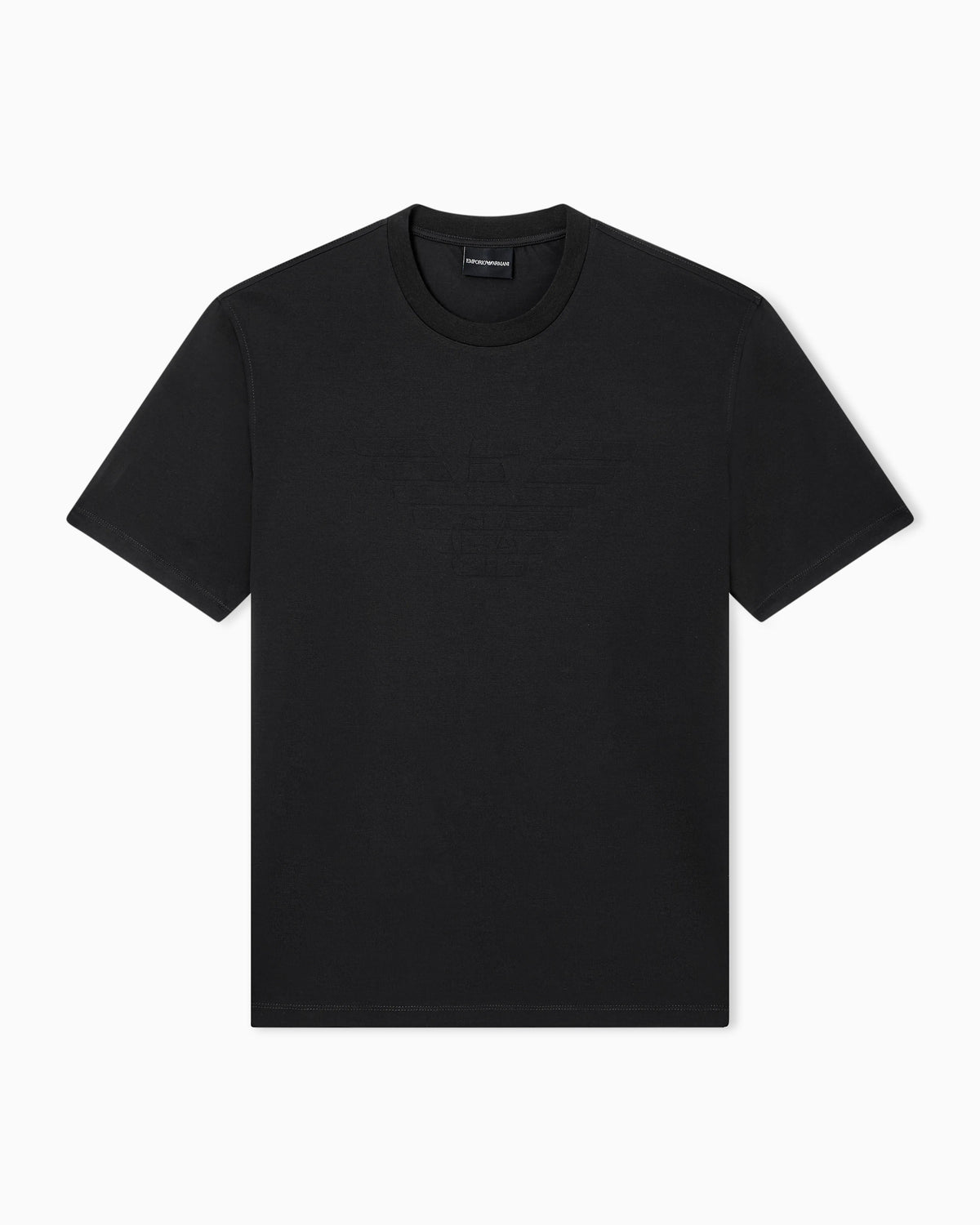 Intarsia jersey t-shirt in pure cotton with logo Essential