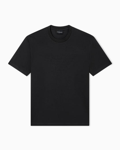 Intarsia jersey t-shirt in pure cotton with logo Essential