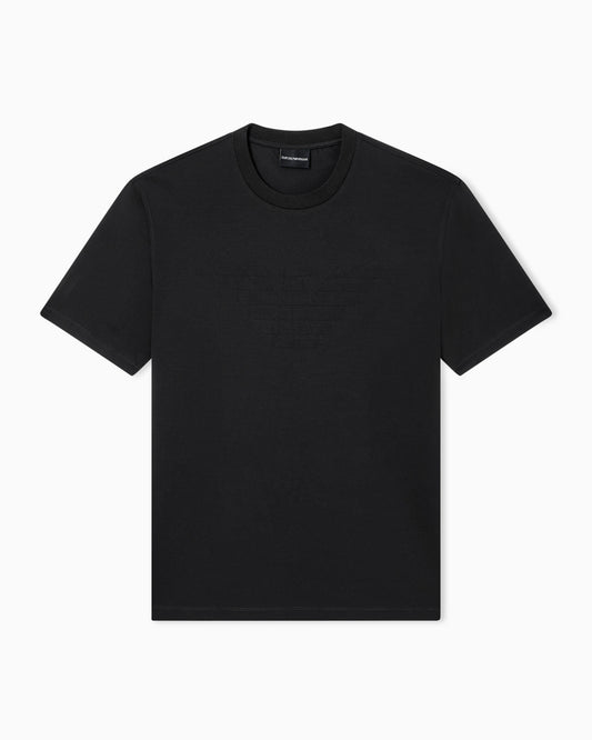 Intarsia jersey t-shirt in pure cotton with logo Essential