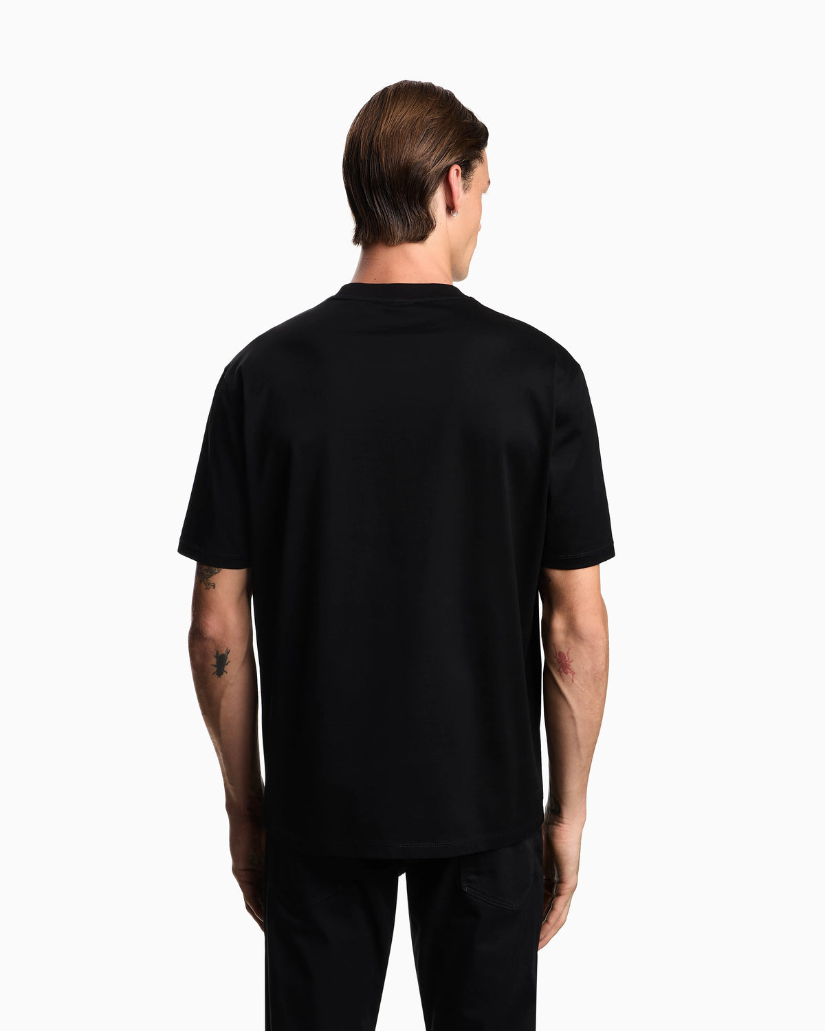 Intarsia jersey t-shirt in pure cotton with logo Essential