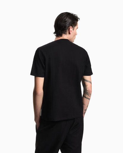 Jersey t-shirt in cotton jacquard with lettering Essential
