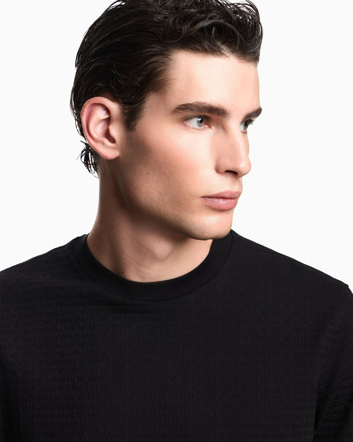 Jersey t-shirt in cotton jacquard with lettering Essential
