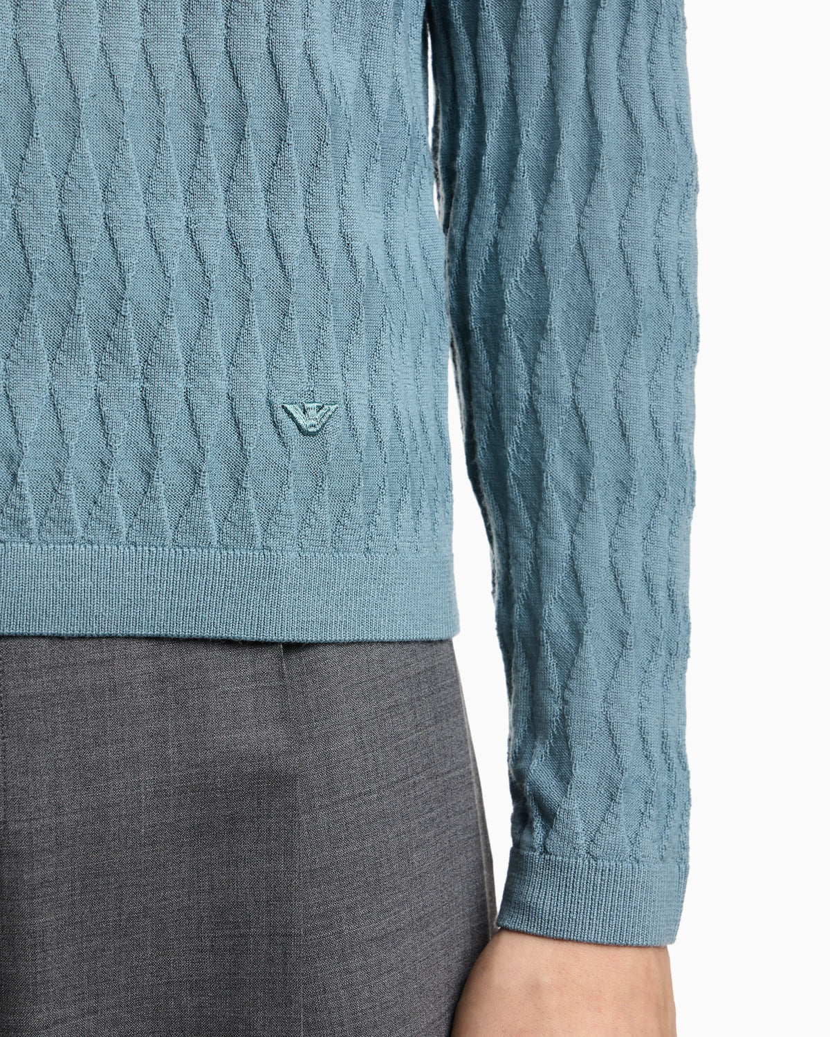 Textured virgin wool jumper