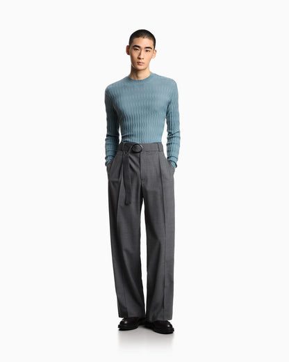 Textured virgin wool jumper