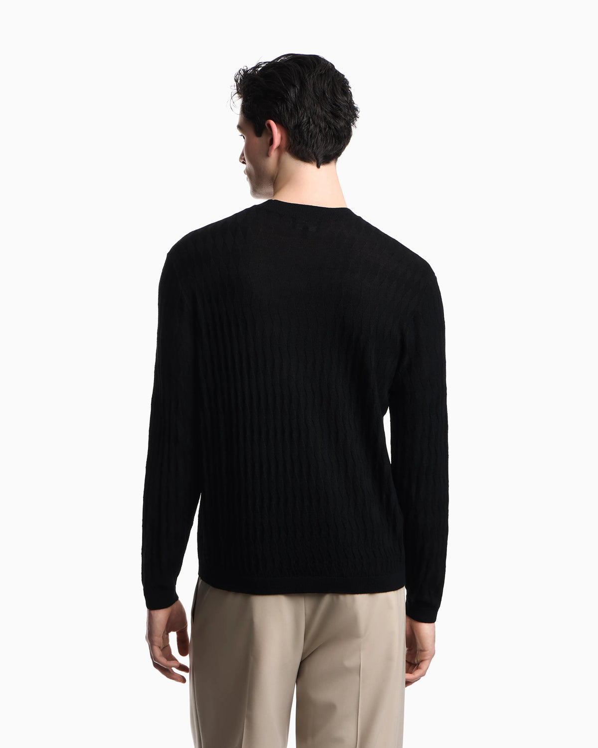Textured virgin wool jumper
