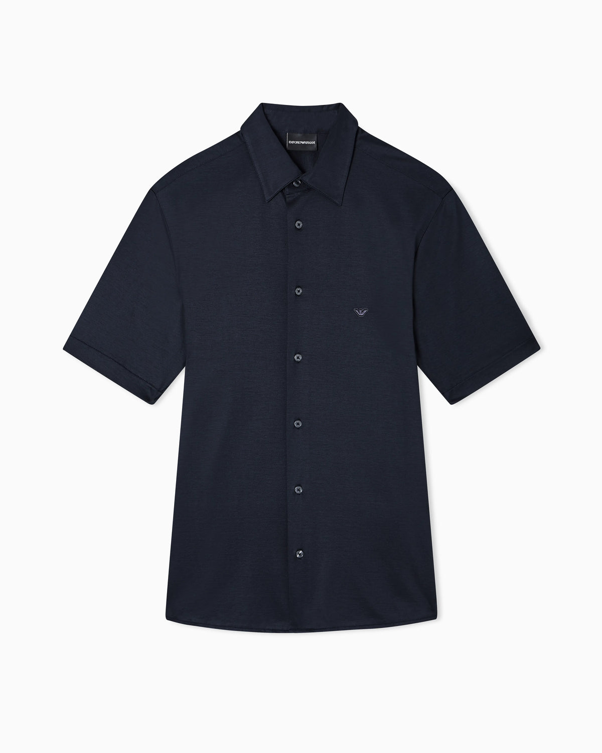 Slim fit lyocell jersey shirt with short sleeves Essential