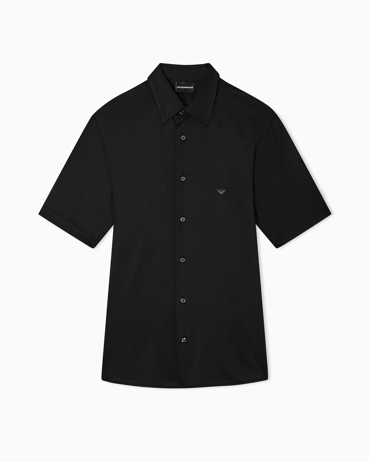 Slim fit lyocell jersey shirt with short sleeves Essential