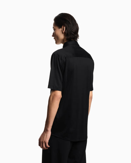 Slim fit lyocell jersey shirt with short sleeves Essential