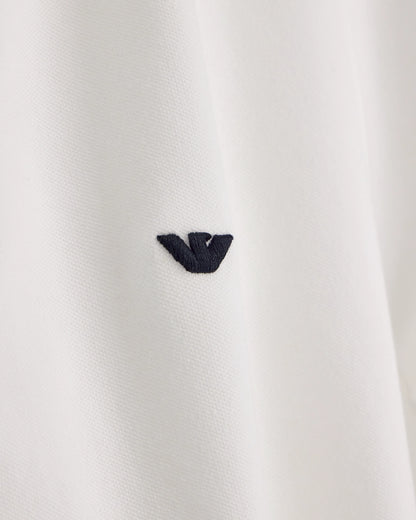 Slim-fit stretch piqué polo shirt with micro eagle