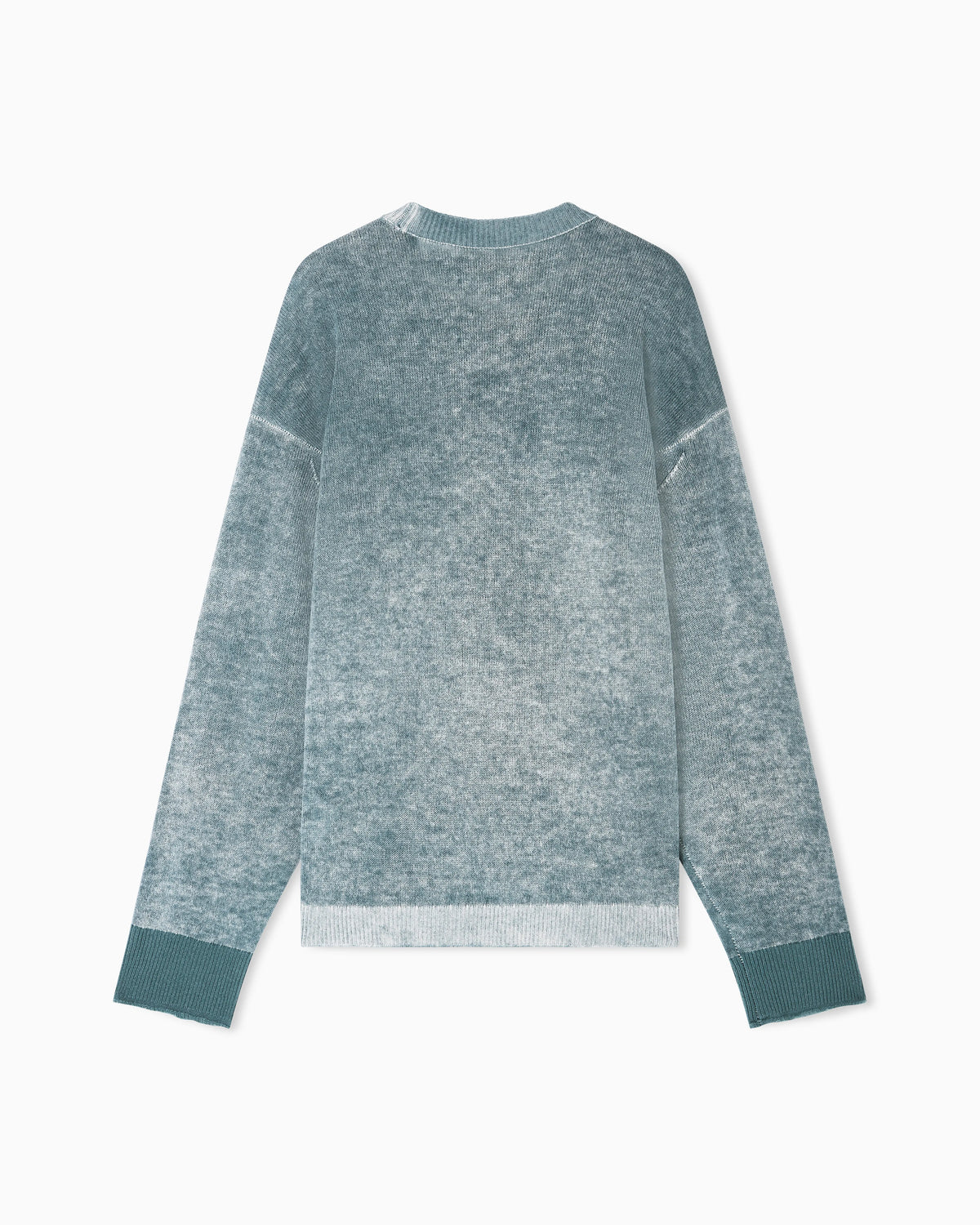 Printed, plain-knit virgin wool jumper