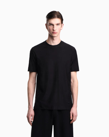 Jersey jacquard T-shirt with all-over motif