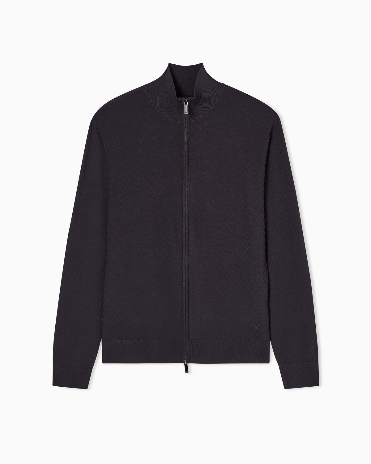 Icon viscose blend chevron full-zip cardigan