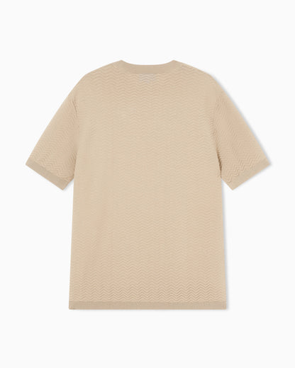 Icon viscose-blend chevron-stitch jumper