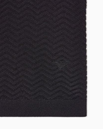 Icon viscose-blend chevron-stitch jumper