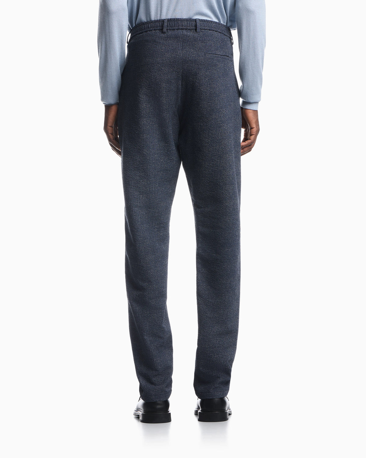 Trousers in printed seersucker