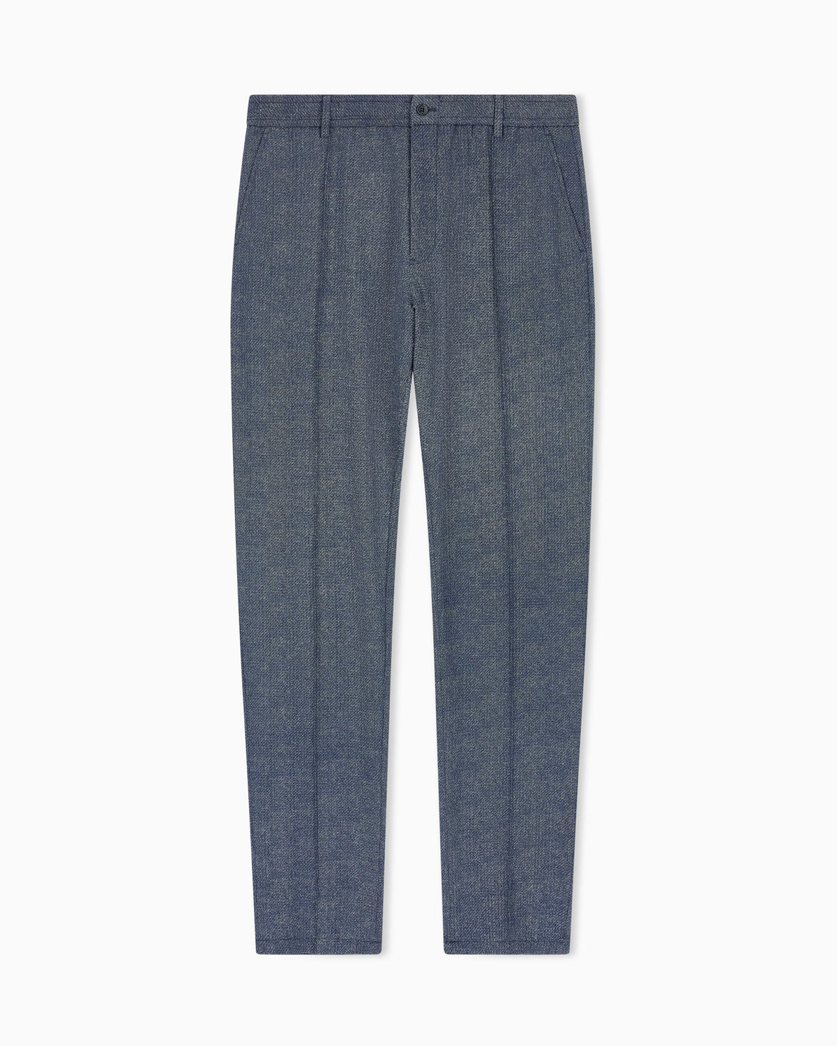 Trousers in printed seersucker