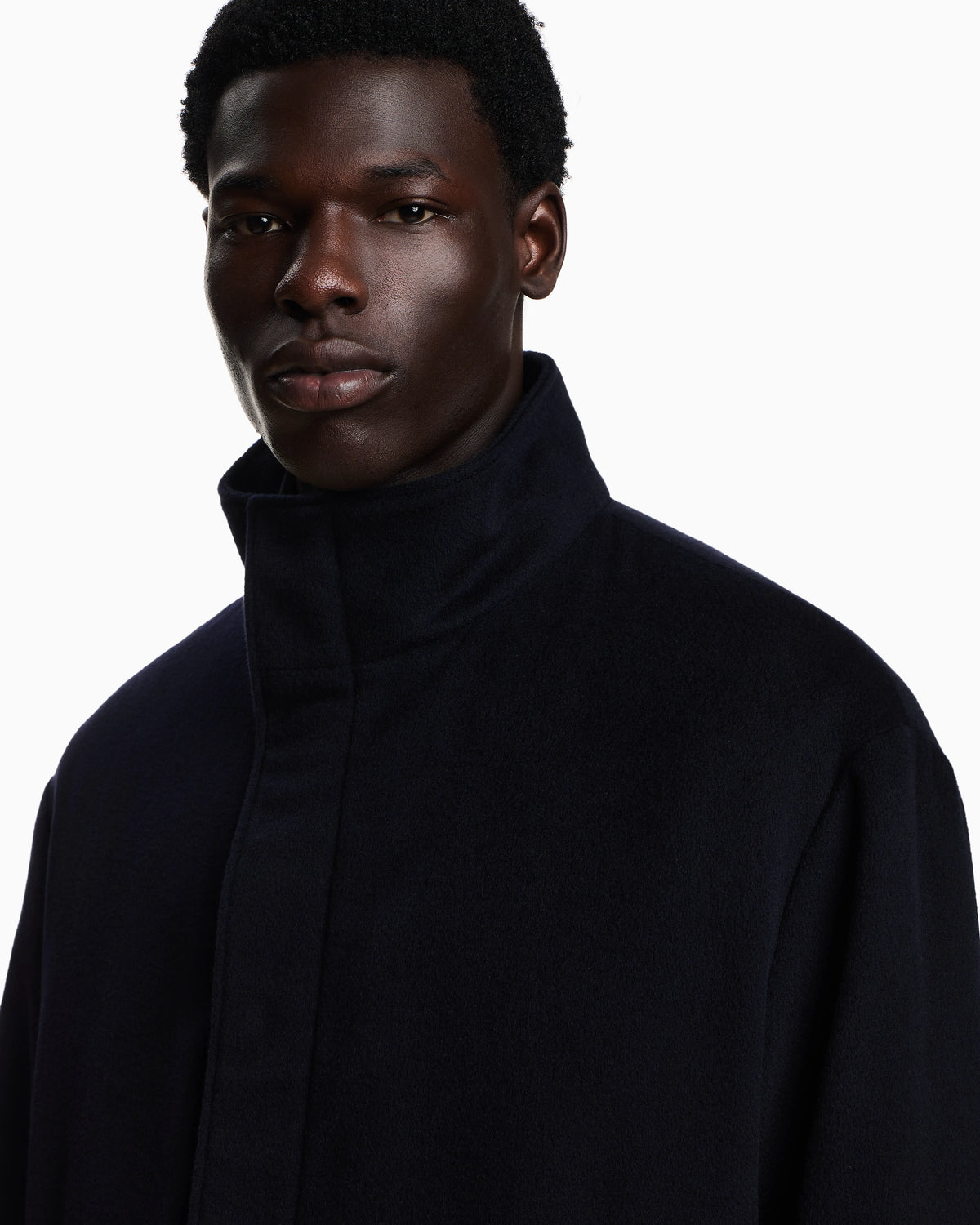 2-in-1 full-zip coat in pure combed cashmere
