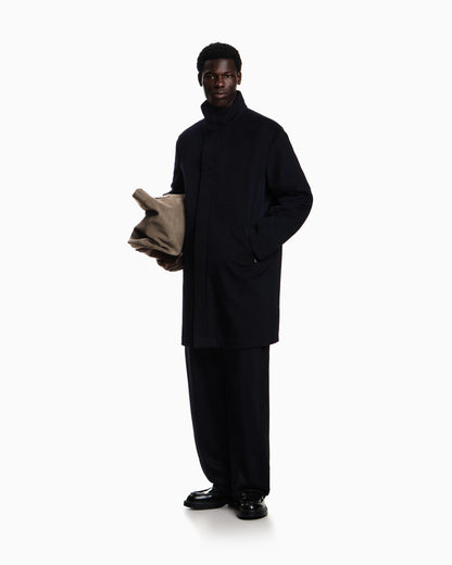 2-in-1 full-zip coat in pure combed cashmere