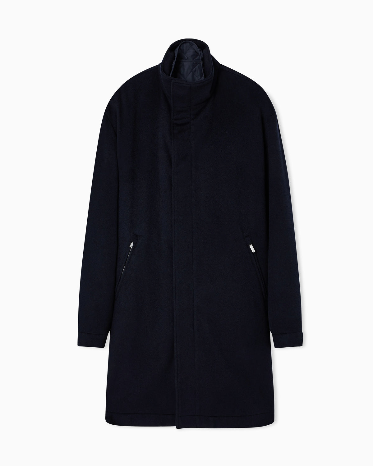 2-in-1 full-zip coat in pure combed cashmere
