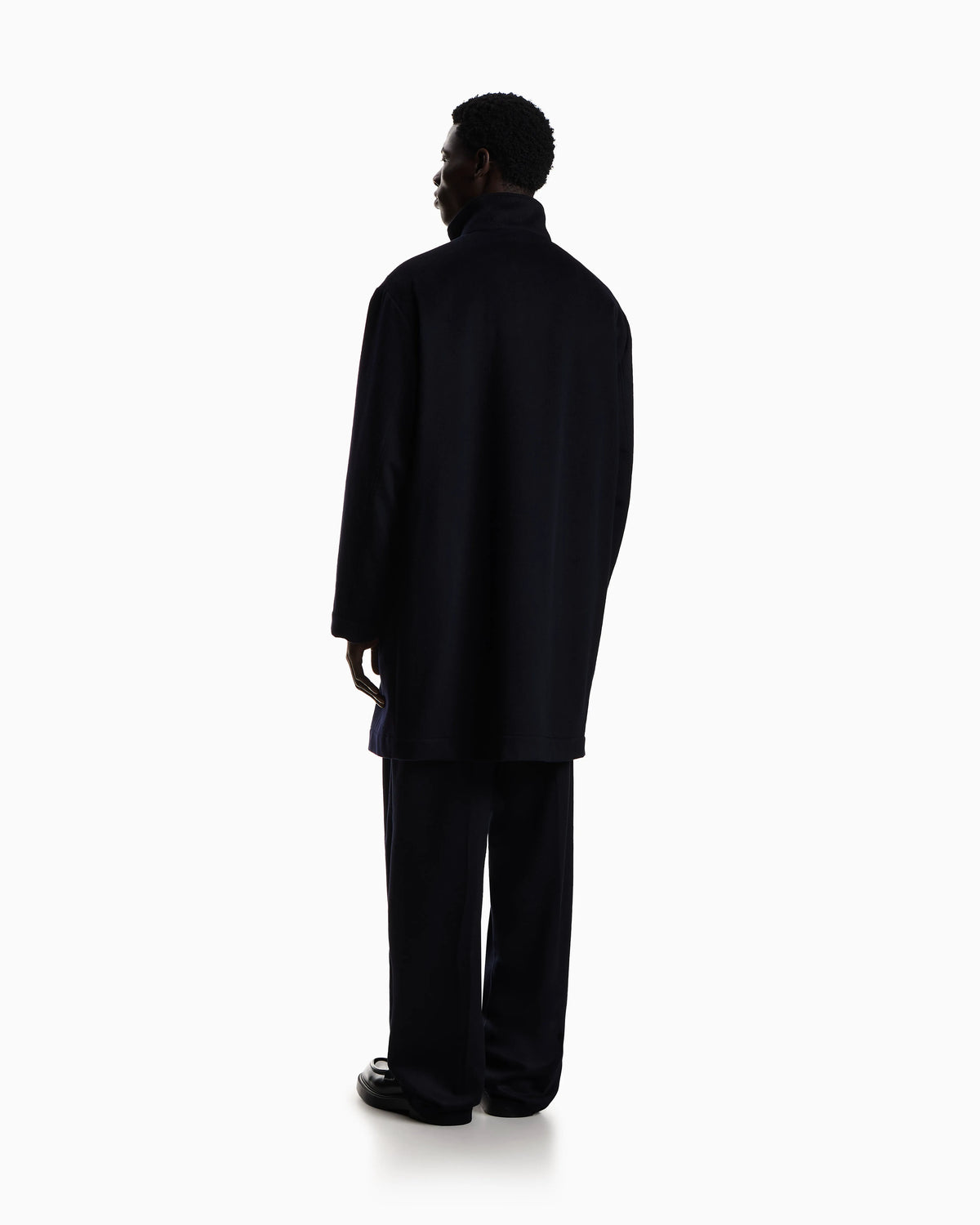 2-in-1 full-zip coat in pure combed cashmere