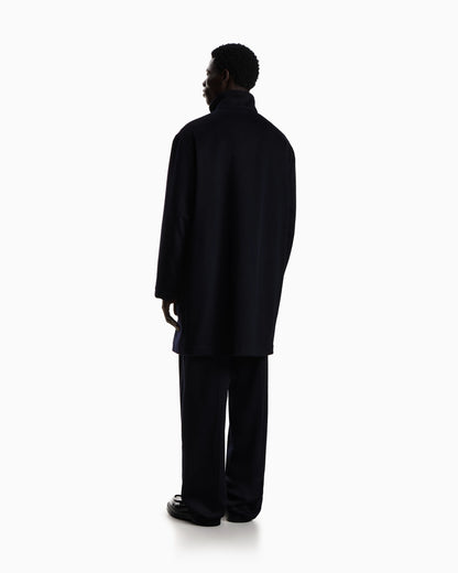 2-in-1 full-zip coat in pure combed cashmere