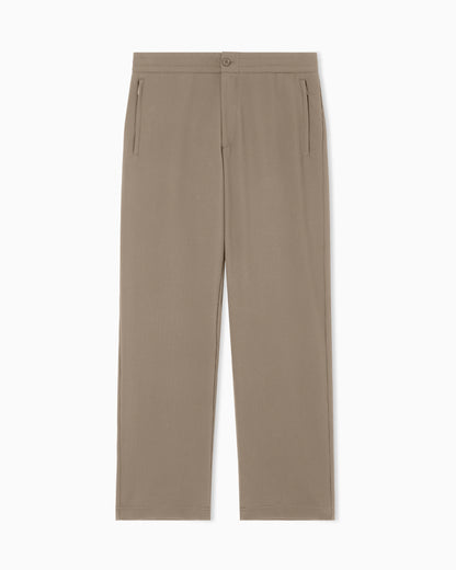 Icon 3D piqué-effect crêpe jersey trousers