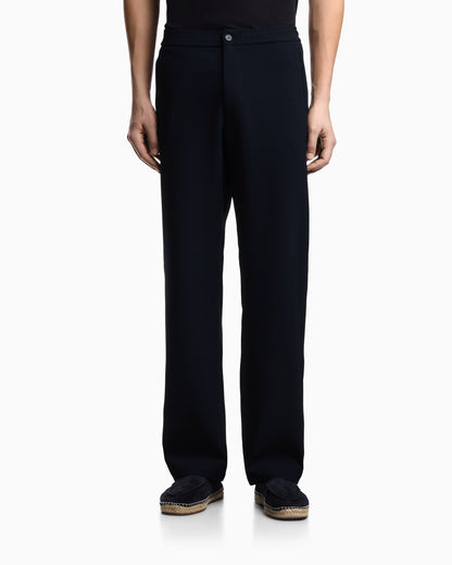Icon 3D piqué-effect crêpe jersey trousers