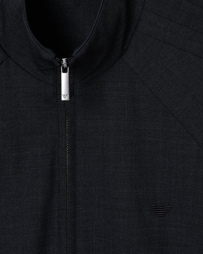 Icon full-zip blouson in stretch wool blend canvas