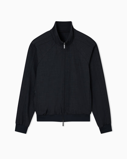 Icon full-zip blouson in stretch wool blend canvas