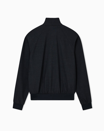 Icon full-zip blouson in stretch wool blend canvas