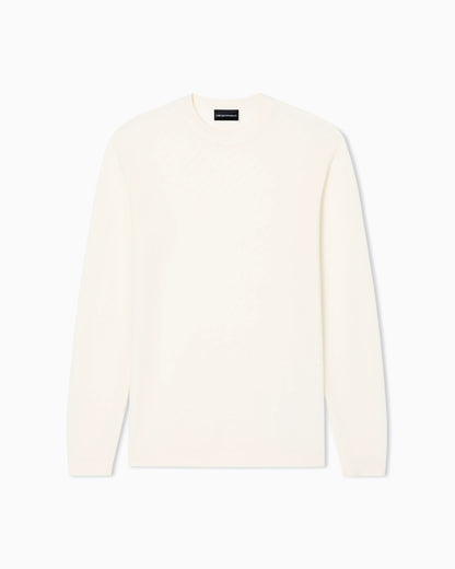 Virgin-wool jumper with a check motif
