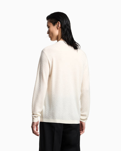 Virgin-wool jumper with a check motif