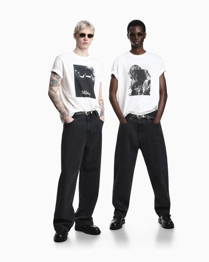 Icon jersey T-shirt with photographic print and embroidery