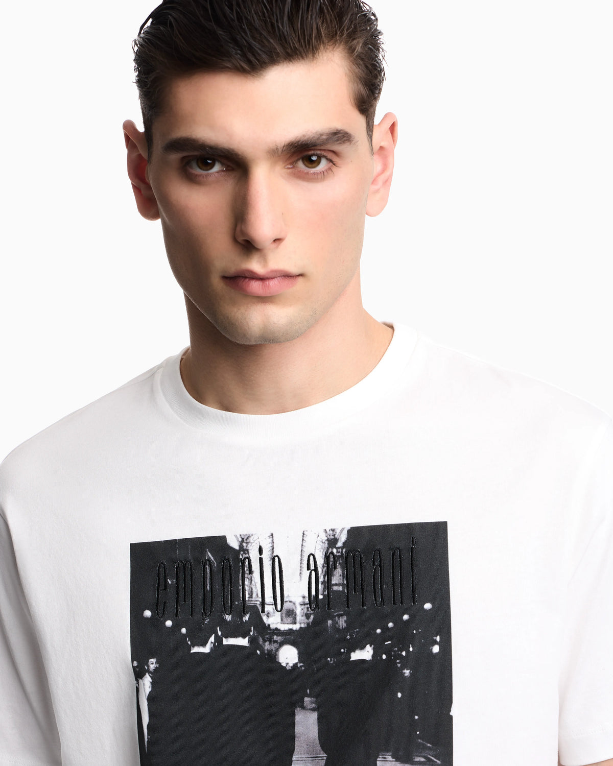 Icon jersey T-shirt with photographic print and embroidery