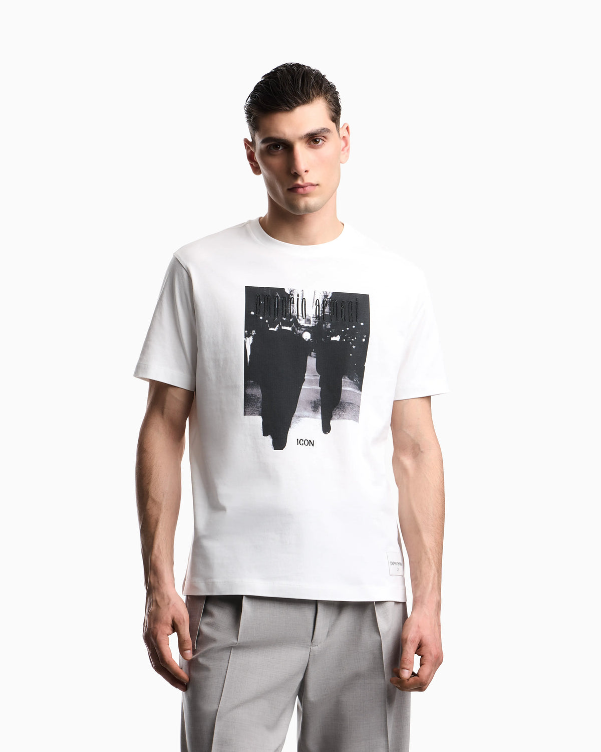 Icon jersey T-shirt with photographic print and embroidery
