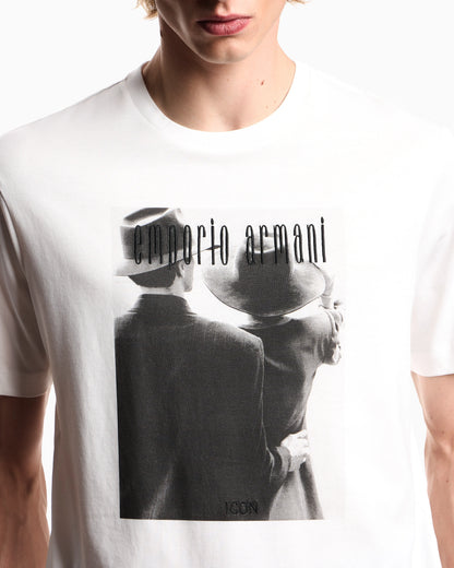 Icon jersey T-shirt with photographic print and embroidery