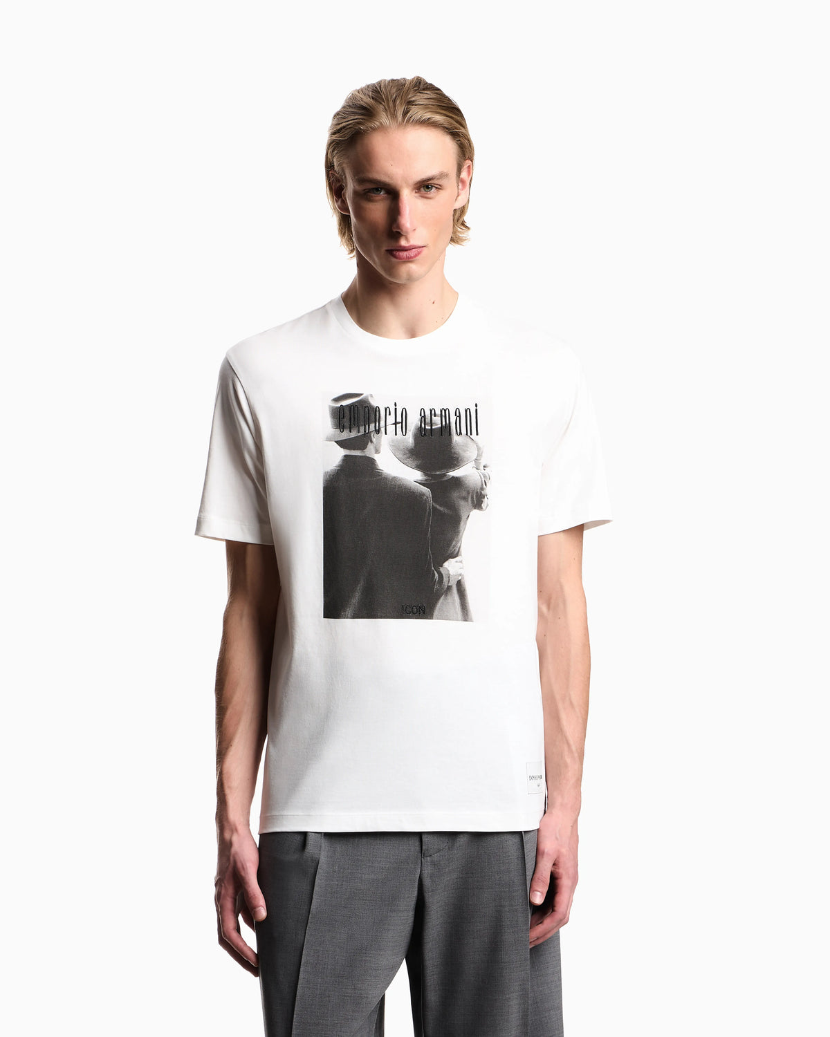 Icon jersey T-shirt with photographic print and embroidery