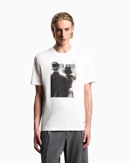 Icon jersey T-shirt with photographic print and embroidery