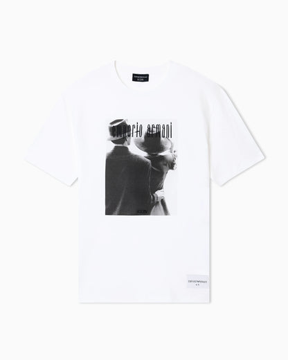 Icon jersey T-shirt with photographic print and embroidery