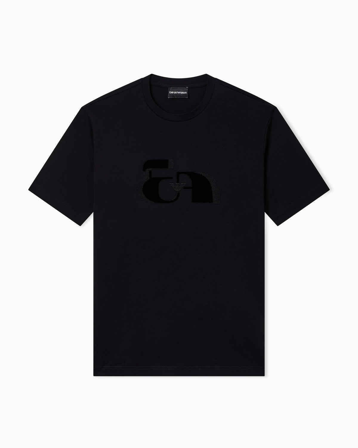 Jersey T-shirt with op-art embroidery