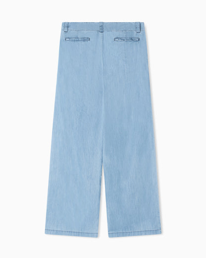 Icon lightweight denim wide-leg trousers