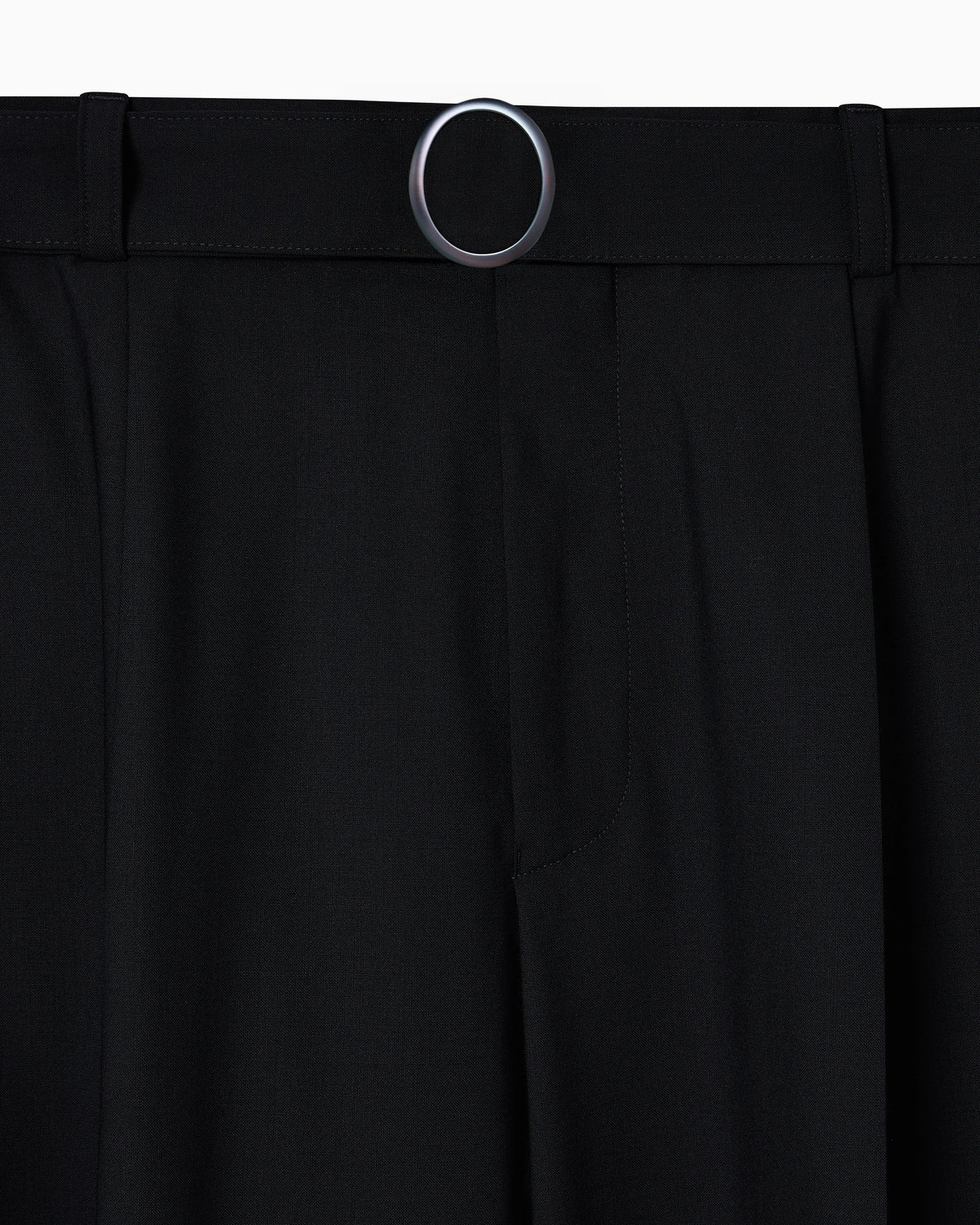 Trousers with pleats and belt in stretch wool canvas