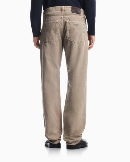 Regular fit five-pocket trousers in cotton corduroy