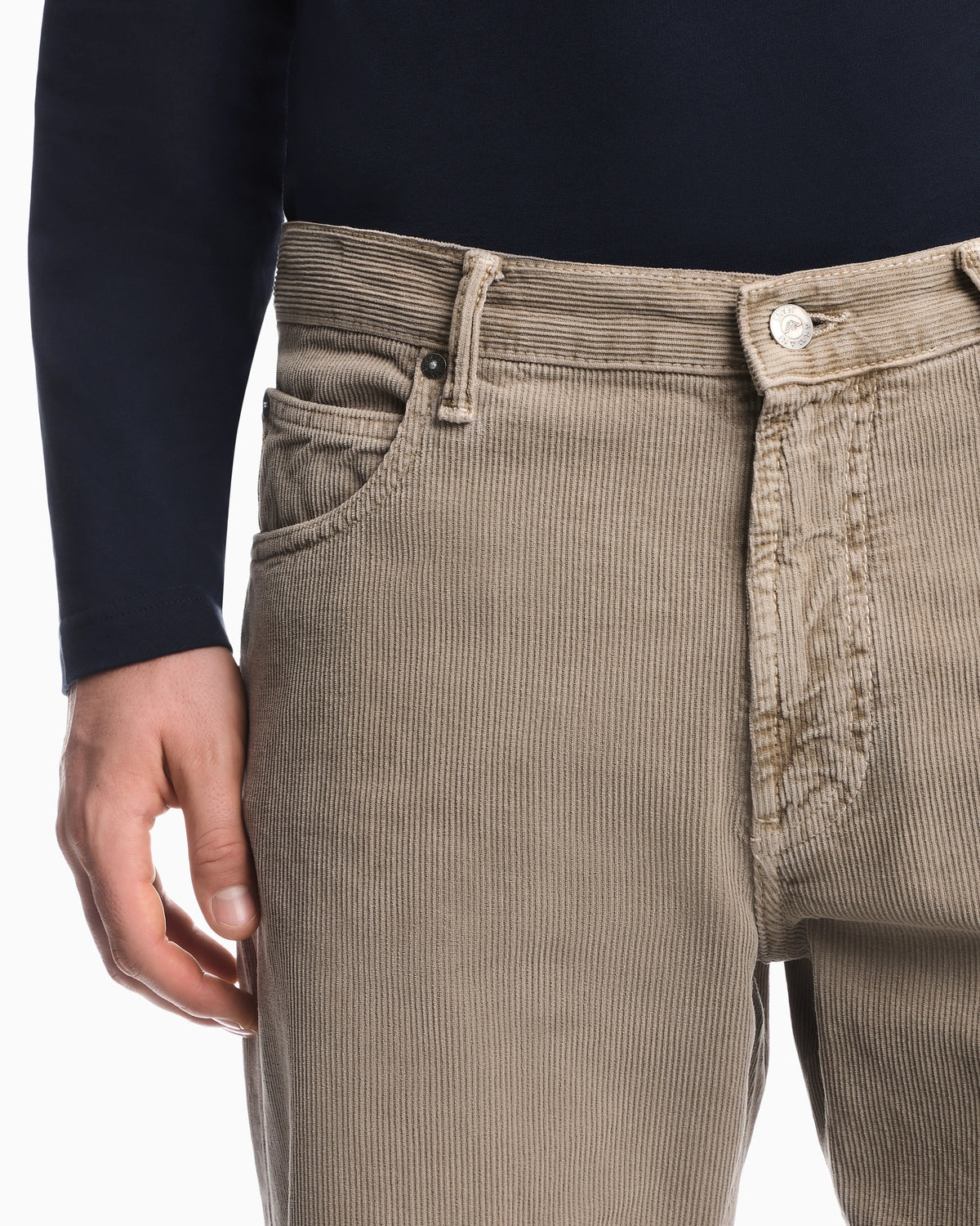 Regular fit five-pocket trousers in cotton corduroy