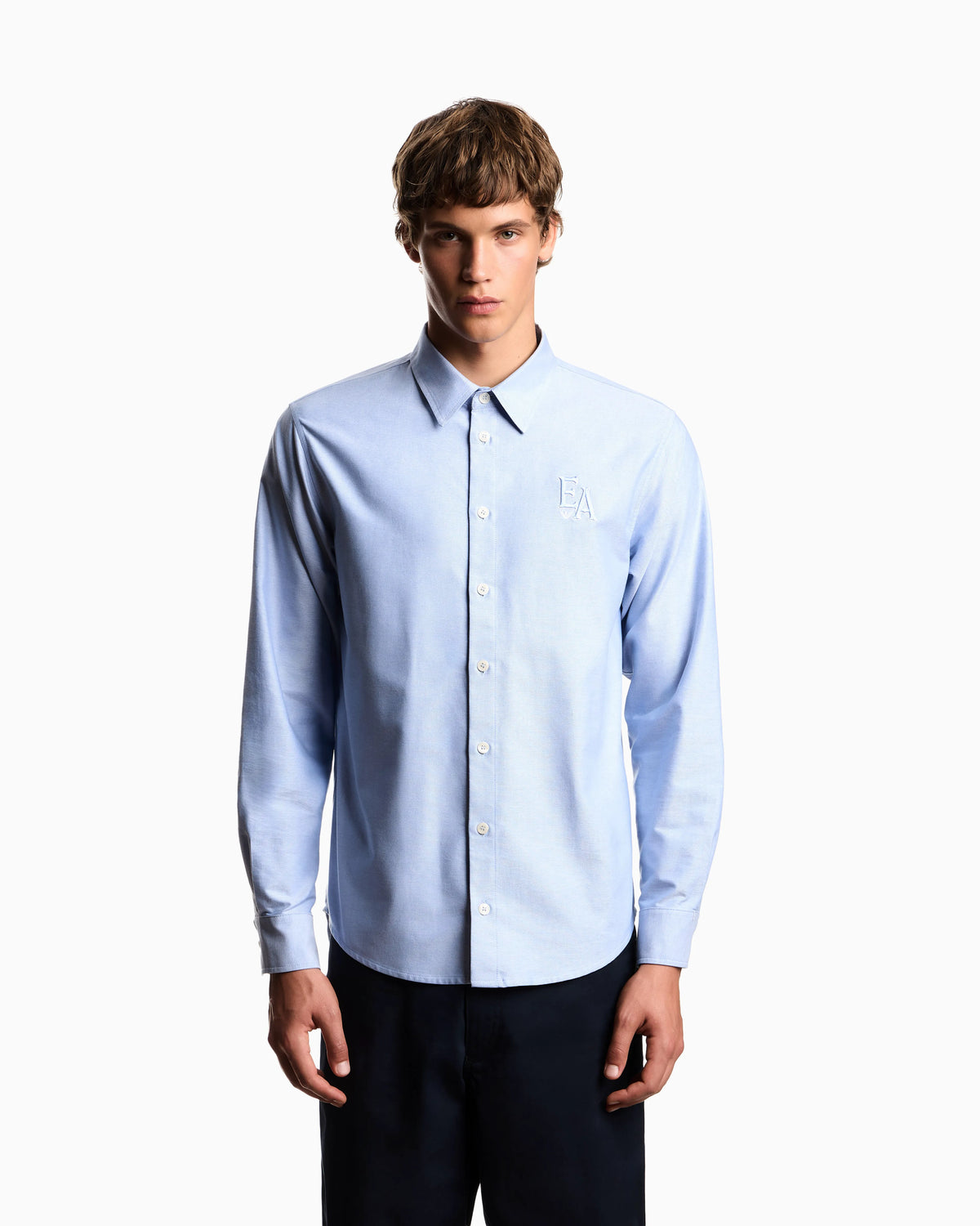 Eagle Club cotton Oxford shirt with embroidery