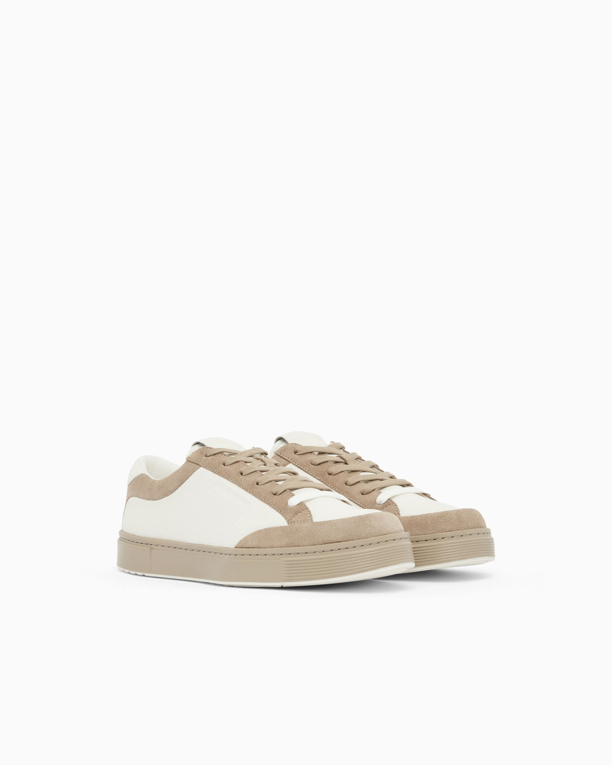 Leather sneakers with suede details