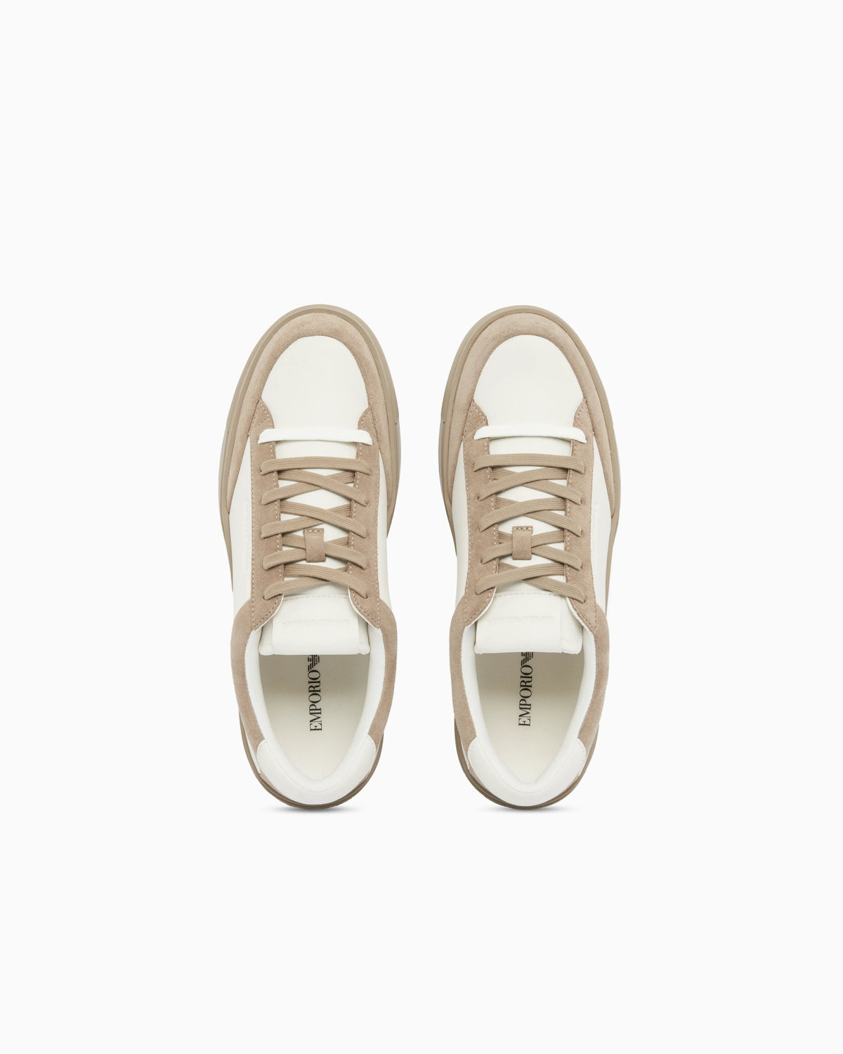 Leather sneakers with suede details