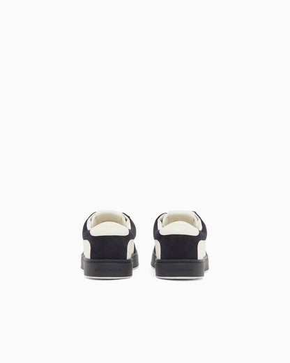 Leather sneakers with suede details