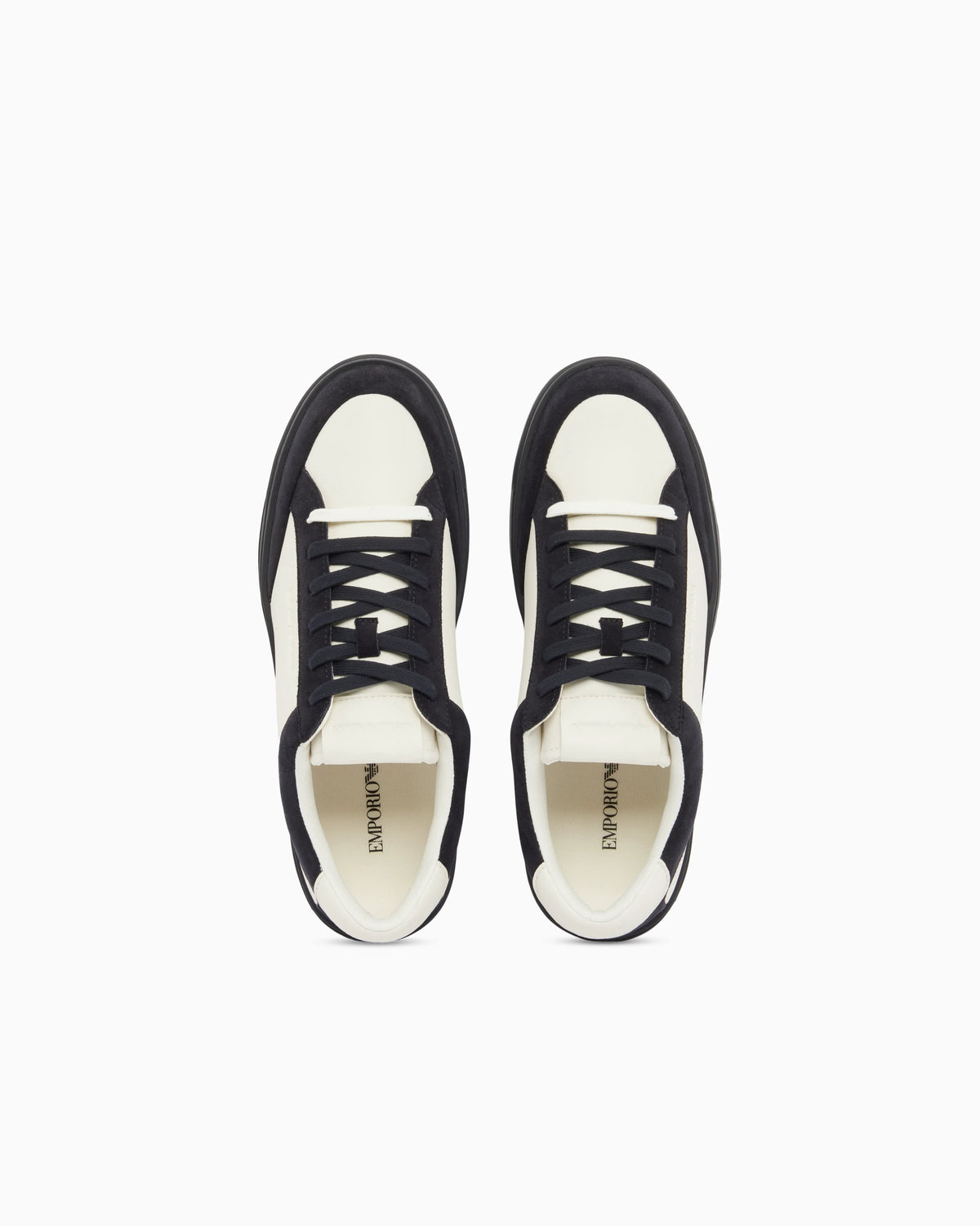 Leather sneakers with suede details